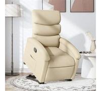 vidaXL Fauteuil inclinable 3203987 - Tissu crème - Releveur électrique