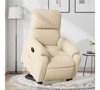 vidaXL Fauteuil inclinable crème tissu microfibre