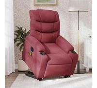 vidaXL Fauteuil de relaxation, massage, inclinable électrique réglable tissu bordeaux Rouge G