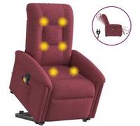 vidaXL Fauteuil de relaxation, massage, inclinable électrique réglable tissu bordeaux Rouge G