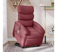 vidaXL Fauteuil de relaxation, massage, inclinable électrique réglable tissu bordeaux Rouge G