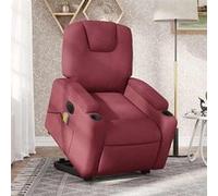 vidaXL Fauteuil de relaxation, massage, inclinable électrique réglable tissu bordeaux Rouge G