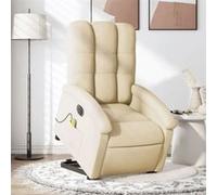 vidaXL Fauteuil de relaxation, massage, inclinable électrique réglable tissu crème Beige G