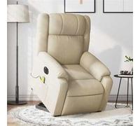 vidaXL Fauteuil inclinable de massage électrique Tissu crème