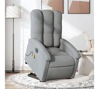 vidaXL Fauteuil de relaxation, massage, inclinable électrique réglable tissu gris clair Gris G