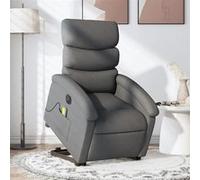 vidaXL Fauteuil de relaxation, massage, inclinable électrique réglable tissu gris foncé Gris G