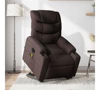 vidaXL Fauteuil de relaxation, massage, inclinable électrique réglable tissu marron foncé Marron G