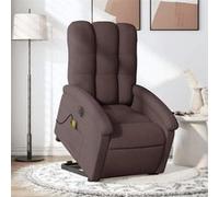 vidaXL Fauteuil de relaxation, massage, inclinable électrique réglable tissu marron foncé Marron G