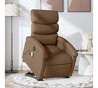 vidaXL Fauteuil de relaxation, massage, inclinable électrique réglable tissu marron Marron G