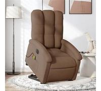 vidaXL Fauteuil de relaxation, massage, inclinable électrique réglable tissu marron Marron G