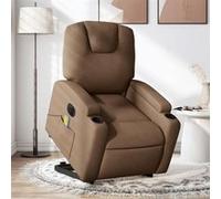 vidaXL Fauteuil de relaxation, massage, inclinable électrique réglable tissu marron Marron G