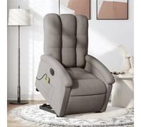 vidaXL Fauteuil de relaxation, massage, inclinable électrique réglable tissu taupe Gris G