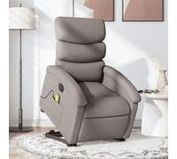 vidaXL Fauteuil de relaxation, massage, inclinable électrique réglable tissu taupe Gris G
