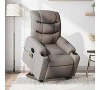 vidaXL Fauteuil de relaxation, massage, inclinable électrique réglable tissu taupe Gris G