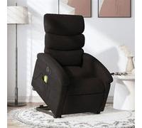 Vidaxl Fauteuil Inclinable De Massage Électrique Noir Tissu Noir