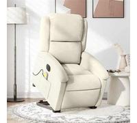 vidaXL Fauteuil de relaxation, massage, inclinable électrique réglable velours crème Beige G
