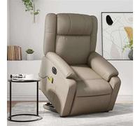 vidaXL Fauteuil de relaxation, massage, inclinable électrique similicuir cappuccino Beige G