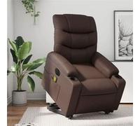 vidaXL Fauteuil de relaxation, massage, inclinable électrique similicuir marron Marron G