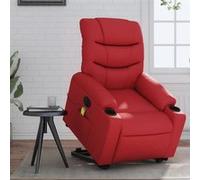 vidaXL Fauteuil de relaxation, massage, inclinable électrique similicuir rouge Rouge G