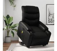 vidaXL Fauteuil de relaxation, massage, inclinable électrique similicuirnoir Noir G