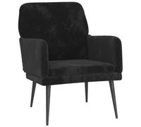 vidaXL Fauteuil de relaxation rembourré - Salon, lecture - Noir - 62 x 79 x 79 cm - Velours