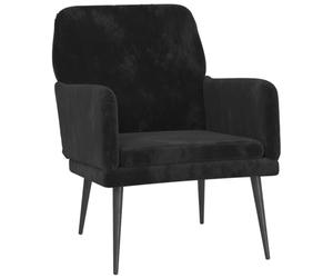 vidaXL Fauteuil de relaxation rembourré - Salon, lecture - Noir - 62 x 79 x 79 cm - Velours