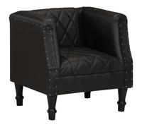 vidaXL Fauteuil de Salon Meuble de Salle de Séjour Fauteuil de Chambre à Coucher Bureau Maison Intérieur Noir Cuir Véritable de Chèvre