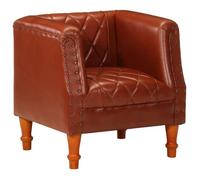 vidaXL Fauteuil de Salon Meuble de Salle de Séjour Fauteuil de Chambre à Coucher Bureau Maison Intérieur Marron Cuir 286616