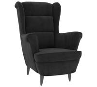 vidaXL Fauteuil de Salon TV Meuble de Salle de Séjour Fauteuil à Dossier Haut de Chambre à Coucher Meuble de Bureau Maison Intérieur Noir Velours