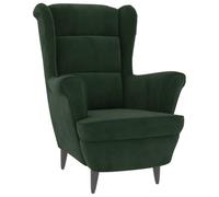 vidaXL Fauteuil de Salon TV Meuble de Salle de Séjour Fauteuil à Dossier Haut de Chambre à Coucher Meuble de Bureau Maison Intérieur Vert Foncé Velours
