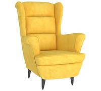 vidaXL Fauteuil de Salon TV Meuble de Salle de Séjour Fauteuil à Dossier Haut de Chambre à Coucher Meuble de Bureau Intérieur Jaune Moutarde Velours