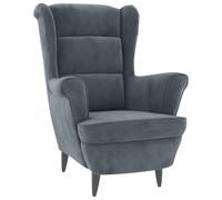 vidaXL Fauteuil de Salon TV Meuble de Salle de Séjour Fauteuil à Dossier Haut de Chambre à Coucher Meuble de Bureau Maison Intérieur Gris Foncé Velours