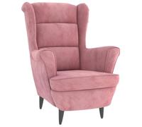 vidaXL Fauteuil de Salon TV Meuble de Salle de Séjour Fauteuil à Dossier Haut de Chambre à Coucher Meuble de Bureau Maison Intérieur Rose Velours