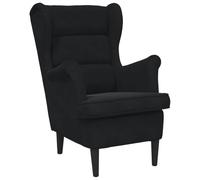 vidaXL Fauteuil de Salon TV Meuble de Salle de Séjour Fauteuil à Dossier Haut de Chambre à Coucher Meuble de Bureau Maison Intérieur Noir Velours