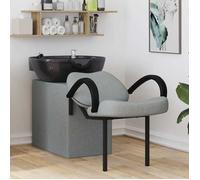 vidaXL Fauteuil de shampooing Gris clair et noir 63 x 141 x 92 cm