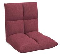 vidaXL Fauteuil de Sol Ajustable Bordeaux Tissu, Fauteuil réglable, Dossier Multi-Position, Assise Moderne pour Salon, Coussin en Mousse Compact, Pratique