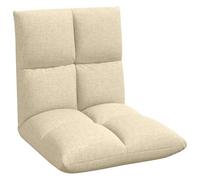 vidaXL Fauteuil de Sol Ajustable Crème Tissu, Fauteuil réglable, Dossier Multi-Position, Assise Moderne pour Salon, Coussin en Mousse Compact, Pratique