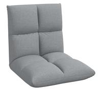 vidaXL Fauteuil de Sol Ajustable Gris Clair Tissu, Fauteuil réglable, Dossier Multi-Position, Assise Moderne pour Salon, Coussin en Mousse Compact, Pratique