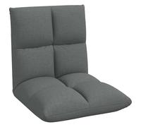 vidaXL Fauteuil de Sol Ajustable Gris foncé Tissu, Fauteuil réglable, Dossier Multi-Position, Assise Moderne pour Salon, Coussin en Mousse Compact, Pratique