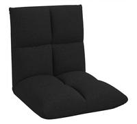 vidaXL Fauteuil de Sol Ajustable Noir Tissu, Fauteuil réglable, Dossier Multi-Position, Assise Moderne pour Salon, Coussin en Mousse Compact, Pratique