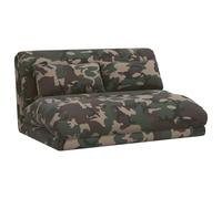vidaXL Fauteuil de Sol Ajustable Vert armée Tissu, Fauteuil de Sol inclinable, Moderne et Ergonomique, Parfait pour Le Salon, Design Compact et modulable