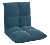 vidaXL Fauteuil de Sol Bleu 50 x 61 x 57 cm Velours, Chaise de Sol Ajustable pour Salon, Design Moderne avec Un Cadre en métal et des assises rembourrées