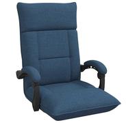 vidaXL Fauteuil de Sol Bleu 66 x 66 x 80 cm Tissu, Chaise de Sol Ajustable et Pliable, rectangulaire, Fauteuil Moderne, Coussin Doux, Gain de Place, Tissu, Ergonomique, Assise intérieure