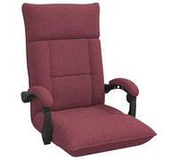 vidaXL Fauteuil de Sol Bordeaux 66 x 66 x 80 cm Tissu, Chaise de Sol Ajustable et Pliable, rectangulaire, Fauteuil Moderne, Coussin Doux, Gain de Place, Tissu, Ergonomique, Assise intérieure