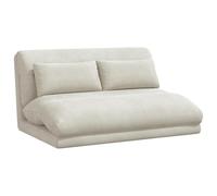 vidaXL Fauteuil de Sol Crème 110 x 82 x 55 cm Velours, Chaise Longue Ajustable, Solution d'Assise Moderne en Mousse, Compacte et Pliable pour Salon ou Chambre, Polyvalente et Économisante d'Espace