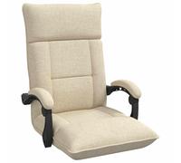 vidaXL Fauteuil de Sol Crème 66 x 66 x 80 cm Tissu, Chaise de Sol Ajustable et Pliable, rectangulaire, Fauteuil Moderne, Coussin Doux, Gain de Place, Tissu, Ergonomique, Assise intérieure