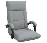 vidaXL Fauteuil de Sol Gris Clair 66 x 66 x 80 cm Tissu, Chaise de Sol Ajustable et Pliable, rectangulaire, Fauteuil Moderne, Coussin Doux, Gain de Place, Tissu, Ergonomique, Assise intérieure