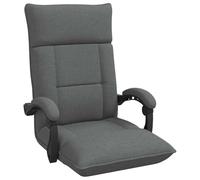 vidaXL Fauteuil de Sol Gris foncé 66 x 66 x 80 cm Tissu, Chaise de Sol Ajustable et Pliable, rectangulaire, Fauteuil Moderne, Coussin Doux, Gain de Place, Tissu, Ergonomique, Assise intérieure