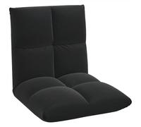vidaXL Fauteuil de Sol Noir 50 x 61 x 57 cm Velours, Chaise de Sol Ajustable pour Salon, Design Moderne avec Un Cadre en métal et des assises rembourrées