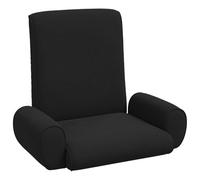 vidaXL Fauteuil de Sol Noir 68 x 51 x 56 cm Velours grainé, Chaise de Sol Velours réglable, Assise Moderne Pliante, siège Ergonomique, Meuble de Salon Compact intérieur
